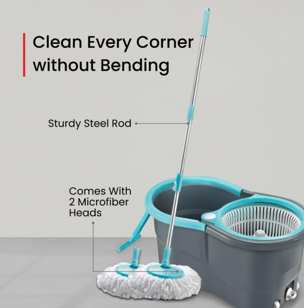 2-in-1 Bucket Spin Mop With Wheels